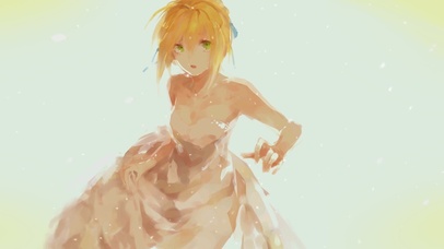 fate婚纱saber清纯唯美