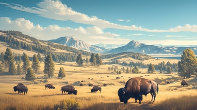 清晨日出金黄草原