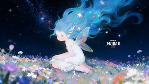 草地上精灵女孩