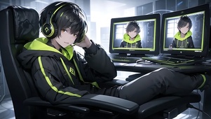 玩游戏的男孩