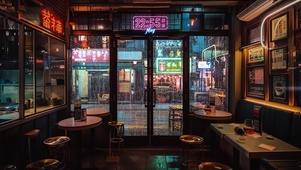 雨夜的港式餐厅