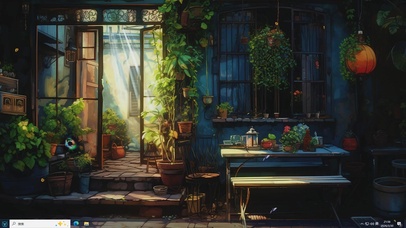 青瓦闲庭-桌面主题