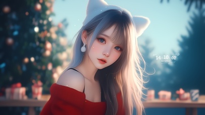 圣诞节装扮女孩