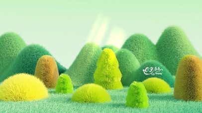 4K 清新护眼毛绒山丘场景