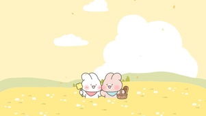 秋天啦～可爱小兔秋游
