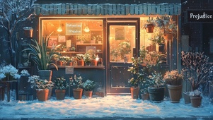 唯美治愈雪花小店铺