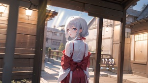 汉服院中少女