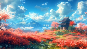 幽静樱花山谷	