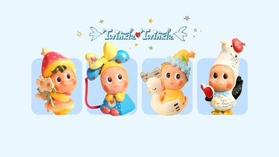 蓝色背景星星人