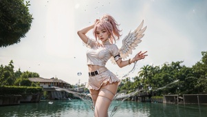 水上短裙美女
