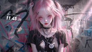 涂鸦粉发女孩