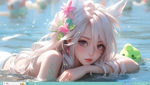 水中狐耳清纯女孩