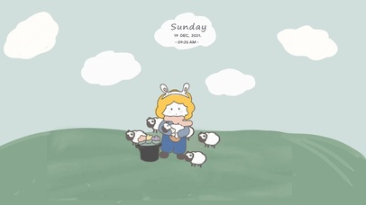 卡通可爱牧羊娃