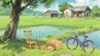 绿色乡间稻田生活