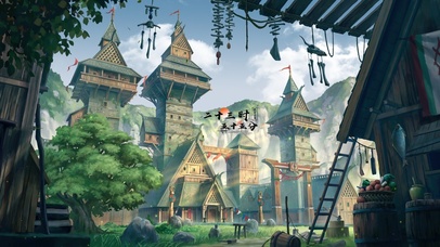 4K古风动漫小镇