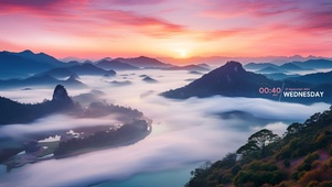 朝霞云海