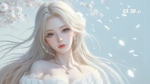 樱花白发少女