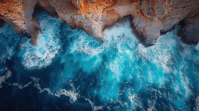 俯瞰海岛峭壁海岸