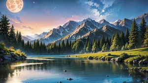 4K湖畔风景