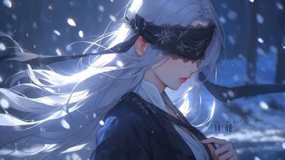 4K古风唯美蒙眼美女