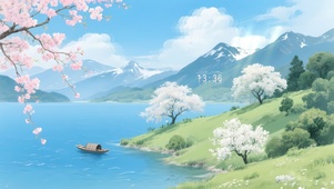 远山 湖泊