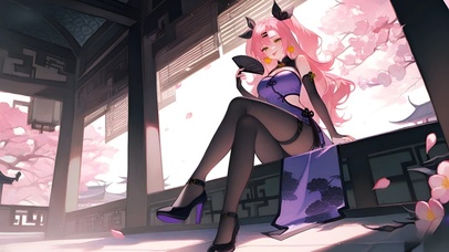 妮可·德玛拉-黑丝旗袍