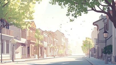 午后的静谧无人清新街道