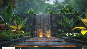 护眼树木绿景萤火虫桌面主题