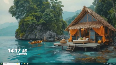 护眼绿景树木桌面主题