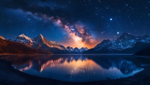 唯美炫酷星空湖泊