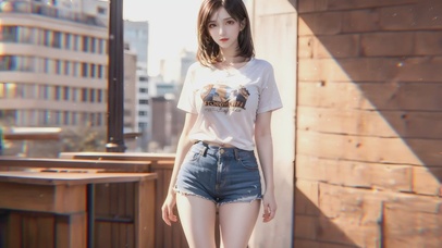 可爱甜美短发美女