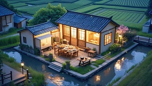 小屋温馨晚餐