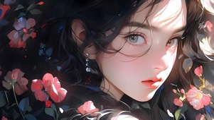 唯美花瓣美女
