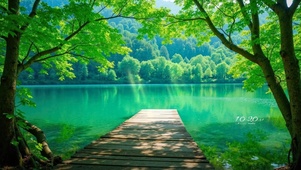 宁静森林湖泊