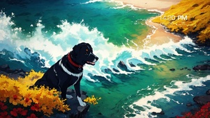 黑狗冲浪