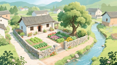 清凉夏日乡村小院