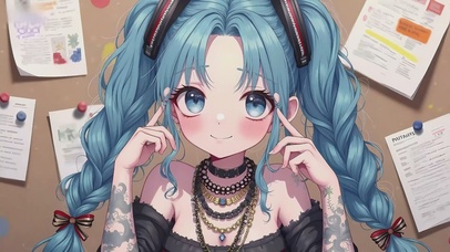 双马尾蓝发女孩