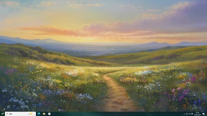 夕阳花草树木桌面主题