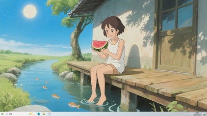 夏天吃西瓜桌面主题