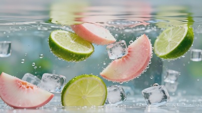 清凉水蜜桃柠檬气泡水