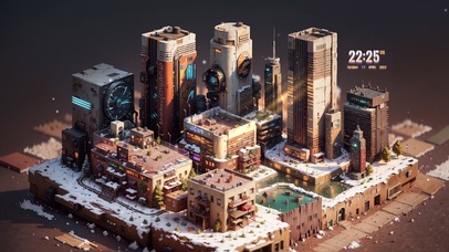 赛博朋克城市雪景