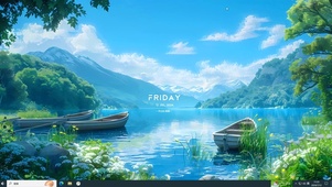 山间湖畔小船