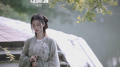 4K河边古风美女