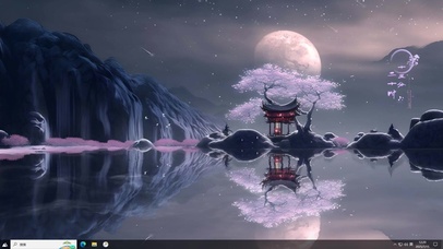 古风桃花山水主题