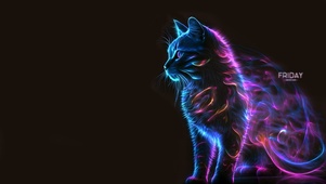 霓虹幻彩猫咪