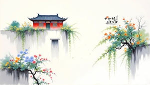 院墙鲜花