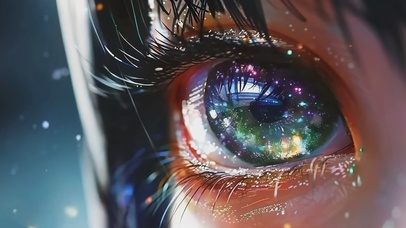 4K绝美梦幻星河少女眼眸