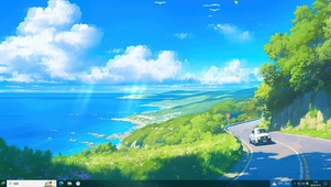 4K清新公路海景主题