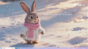 雪地里的小兔子