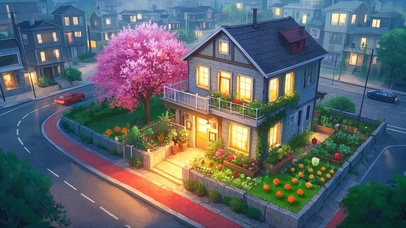 夜晚温馨的小家